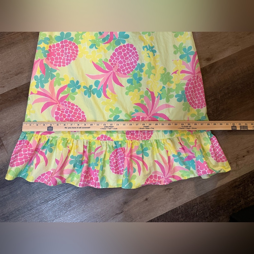 Lilly Pulitzer Vintage Pink Pineapple Floral Ruffled Maxi Skirt Size 12 - Picture 4 of 12